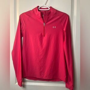 Under Armour Long Sleeve 1/4 zip Hot Pink Ladies Medium